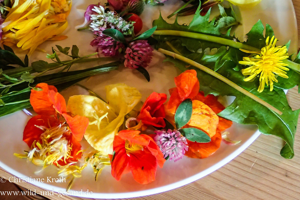 Blüten und Wildkräutersalat